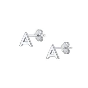 🥰 DAINTY INITIAL STUD STERLING SILVER EARRINGS